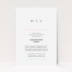 A baptism invitation design named "Blue and Pink". It is an A5 invite card in a portrait orientation. "Blue and Pink" is available as a flat invite card, with tones of white and blue.