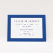 A change of address card design titled "Broader Border Impact". It is an A6 card in a landscape orientation. "Broader Border Impact" is available as a flat card, with tones of blue and white.