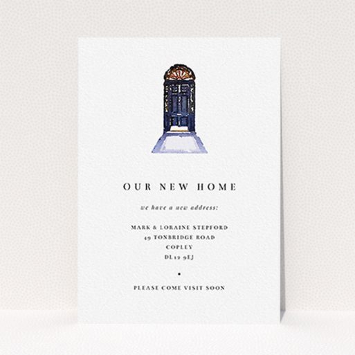 Change Of Address Card Design - "Just a quick note..." A change of address card design titled "Just a quick note...". It is an A6 card in a portrait orientation. "Just a quick note..." is available as a flat card, with mainly white colouring.