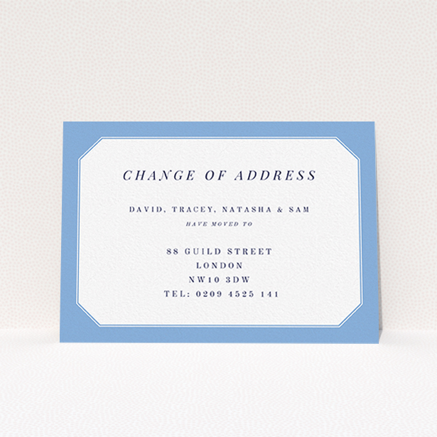 A change of address card called "My Front Door". It is an A6 card in a landscape orientation. "My Front Door" is available as a flat card, with tones of blue and white.