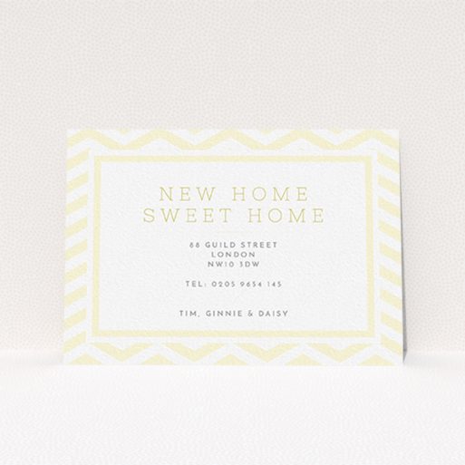 Change Of Address Card Design - "Pastel Wave" A change of address card design titled "Pastel Wave". It is an A6 card in a landscape orientation. "Pastel Wave" is available as a flat card, with mainly cream colouring.