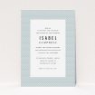 A christening invitation called "Tiny, tiny Sea Lions". It is an A5 invite in a portrait orientation. "Tiny, tiny Sea Lions" is available as a flat invite, with tones of blue and green.