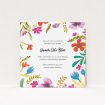 A christening invite named "Abstract Summer". It is a square (148mm x 148mm) invite in a square orientation. "Abstract Summer" is available as a flat invite, with tones of white and red.