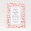 A christening invite design called "Falling pink petals". It is an A5 invite in a portrait orientation. "Falling pink petals" is available as a flat invite.