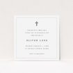 A christening invite design named "Simple Religious Design". It is a square (148mm x 148mm) invite in a square orientation. "Simple Religious Design" is available as a flat invite, with mainly white colouring.