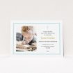 A communion invite card called "Baby Blue Cross". It is an A6 invite in a landscape orientation. It is a photographic communion invite card with room for 1 photo. "Baby Blue Cross" is available as a flat invite, with tones of blue and white.