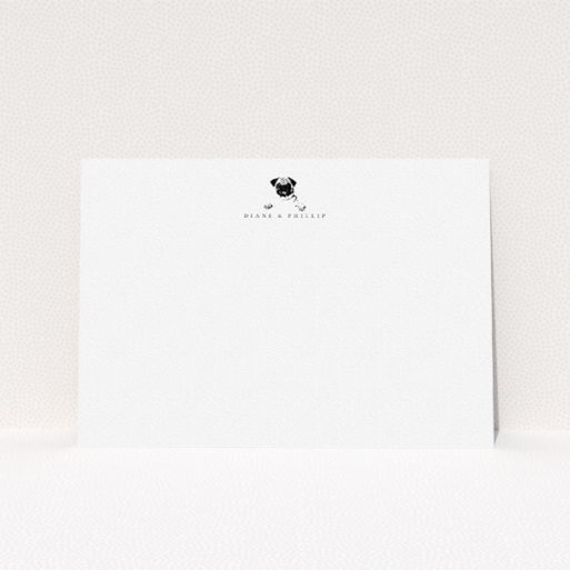 Correspondence Card Design (Couples) - "Over the wall" A couples correspondence card design named "Over the wall". It is an A5 card in a landscape orientation. "Over the wall" is available as a flat card, with tones of white and black.