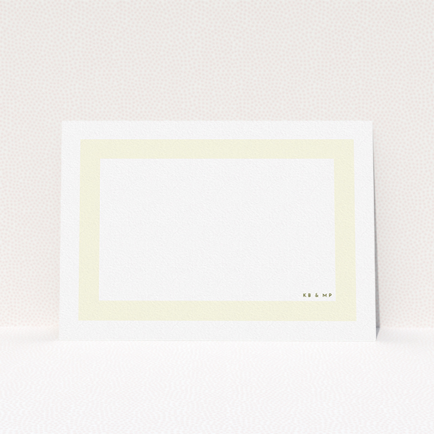 A couples custom writing stationery template titled "Big cream". It is an A5 card in a landscape orientation. "Big cream" is available as a flat card, with mainly cream colouring.