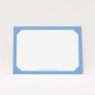 A couples custom writing stationery design titled "Classic Blur". It is an A5 card in a landscape orientation. "Classic Blur" is available as a flat card, with tones of blue and white.