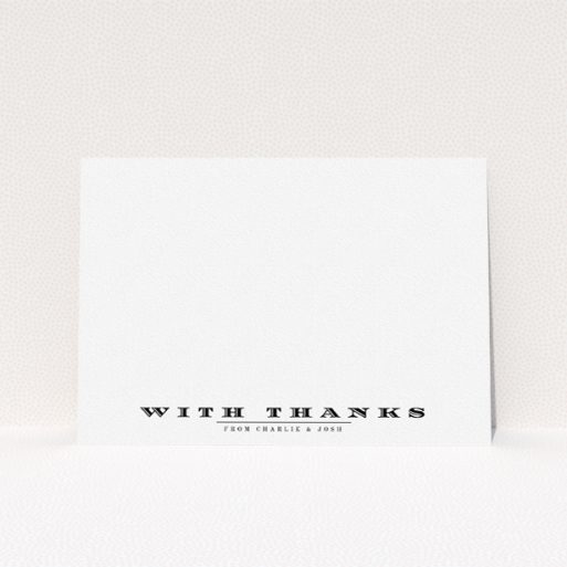 Custom Writing Stationery Design (Couples) - "Overwritten" A couples custom writing stationery design titled "Overwritten". It is an A5 card in a landscape orientation. "Overwritten" is available as a flat card, with mainly white colouring.