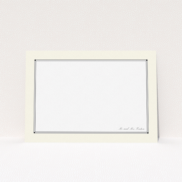 A couples personalised note card named "Deco cream ". It is an A5 card in a landscape orientation. "Deco cream " is available as a flat card, with mainly cream colouring.