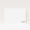 A couples personalised note card named "Just the initials". It is an A5 card in a landscape orientation. "Just the initials" is available as a flat card, with mainly white colouring.