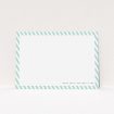 A couples personalised note card named "Mint Diagonals". It is an A5 card in a landscape orientation. "Mint Diagonals" is available as a flat card, with tones of green and white.