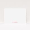 A couples personalised note card design called "With love and best wishes". It is an A5 card in a landscape orientation. "With love and best wishes" is available as a flat card, with tones of white and red.
