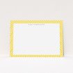 A couples personalised note card named "Yellow lines". It is an A5 card in a landscape orientation. "Yellow lines" is available as a flat card, with tones of yellow and white.