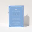 A funeral service program template titled "White bells". It is an A5 booklet in a portrait orientation. "White bells" is available as a folded booklet booklet, with tones of blue and white.