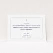 A funeral thank you card called "Great simplicity". It is an A6 card in a landscape orientation. "Great simplicity" is available as a flat card, with mainly white colouring.