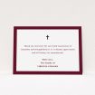 A funeral thank you card called "Marooning across". It is an A6 card in a landscape orientation. "Marooning across" is available as a flat card, with tones of burgundy and white.