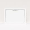 A ladies custom writing stationery template titled "A warm welcome". It is an A5 card in a landscape orientation. "A warm welcome" is available as a flat card, with tones of white and green.