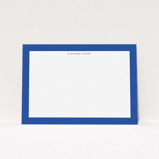Custom Writing Stationery Design for Women - "Big blue" A ladies custom writing stationery design titled "Big blue". It is an A5 card in a landscape orientation. "Big blue" is available as a flat card, with tones of blue and white.