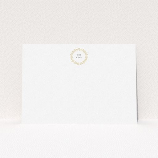 Custom Writing Stationery Design for Women - "Garland dusk" A ladies custom writing stationery named "Garland dusk". It is an A5 card in a landscape orientation. "Garland dusk" is available as a flat card, with tones of white and Light orange.