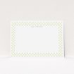 A ladies personalised note card template titled "Last-minute polkadots". It is an A5 card in a landscape orientation. "Last-minute polkadots" is available as a flat card, with tones of gold and white.