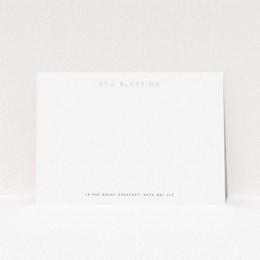 Personalised Note Card Design for Women - "Name in lights" A ladies personalised note card named "Name in lights". It is an A5 card in a landscape orientation. "Name in lights" is available as a flat card, with mainly white colouring.