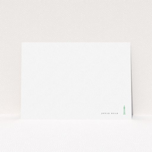 Custom Writing Stationery Design for Men - "Find your way home" A men custom writing stationery named "Find your way home". It is an A5 card in a landscape orientation. "Find your way home" is available as a flat card, with tones of white and green.