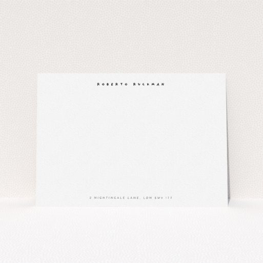 Custom Writing Stationery Design for Men - "Handwriting" A men custom writing stationery design titled "Handwriting". It is an A5 card in a landscape orientation. "Handwriting" is available as a flat card, with mainly white colouring.