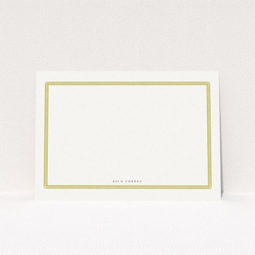 Personalised Note Card Design for Men - "All the circle is gold" A men personalised note card template titled "All the circle is gold". It is an A5 card in a landscape orientation. "All the circle is gold" is available as a flat card, with tones of gold and white.