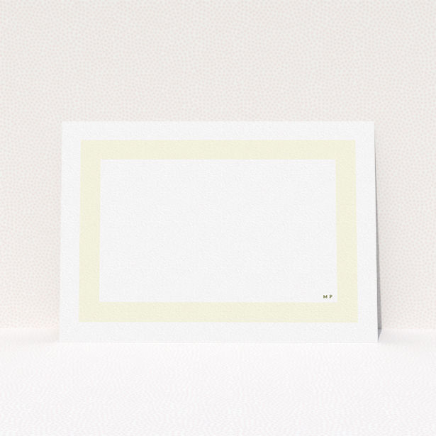 A men personalised note card named "Cream border". It is an A5 card in a landscape orientation. "Cream border" is available as a flat card, with mainly cream colouring.