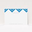A men personalised note card template titled "Skiapthos". It is an A5 card in a landscape orientation. "Skiapthos" is available as a flat card, with tones of blue and white.