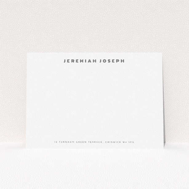 A men personalised note card called "Very LA". It is an A5 card in a landscape orientation. "Very LA" is available as a flat card, with mainly white colouring.