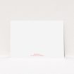 A men personalised note card called "With Best wishes". It is an A5 card in a landscape orientation. "With Best wishes" is available as a flat card, with tones of white and red.