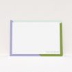 A mens correspondence card template titled "Colour Thirds". It is an A5 card in a landscape orientation. "Colour Thirds" is available as a flat card, with tones of white, green and light blue.