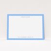 A mens correspondence card called "Hounds Tooth Blue". It is an A5 card in a landscape orientation. "Hounds Tooth Blue" is available as a flat card, with tones of blue and white.