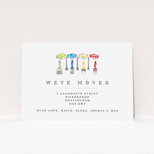 A new address card named "DIY". It is an A6 card in a landscape orientation. "DIY" is available as a flat card, with tones of white and green.