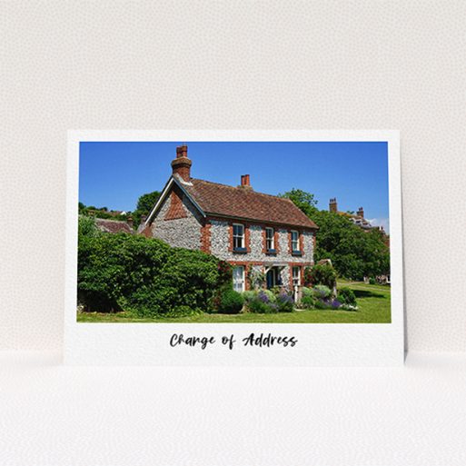 New Address Card Design - "Handwritten Simple" A new address card design named "Handwritten Simple". It is an A6 card in a landscape orientation. It is a photographic new address card with room for 1 photo. "Handwritten Simple" is available as a flat card, with tones of white and black.