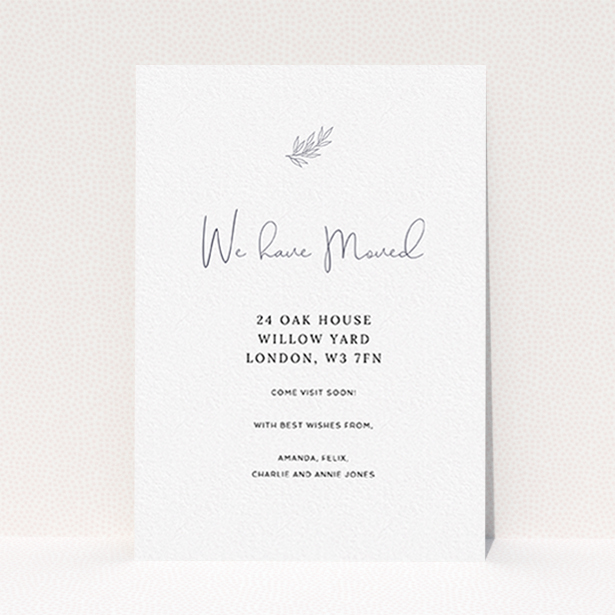 A new address card named "Simple Note". It is an A6 card in a portrait orientation. "Simple Note" is available as a flat card, with tones of white and grey.