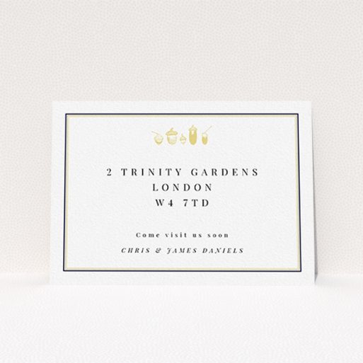 New Home Card Design - "...mighty oaks grow" A new home card template titled "...mighty oaks grow". It is an A6 card in a landscape orientation. "...mighty oaks grow" is available as a flat card, with tones of black and white.