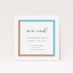 A new home card design titled "Pastel Frame". It is a square (148mm x 148mm) card in a square orientation. "Pastel Frame" is available as a flat card, with tones of white and light blue.