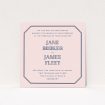 A personalised wedding invitation called "In between the lines square". It is a square (148mm x 148mm) invite in a square orientation. "In between the lines square" is available as a flat invite, with mainly pink colouring.