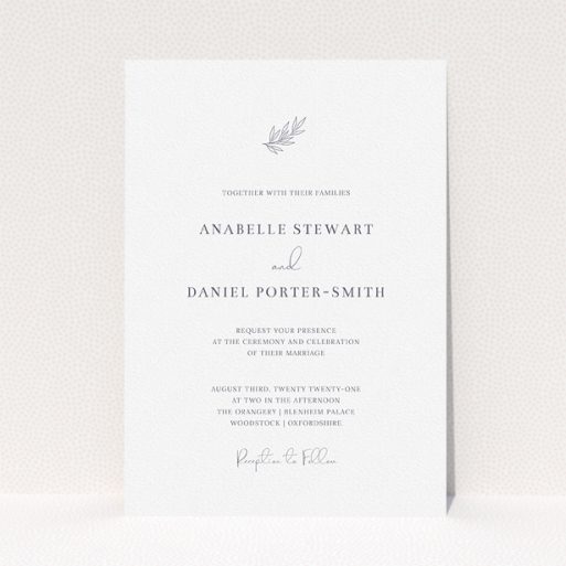 Personalised Wedding Invite Design - "Just that simple" A personalised wedding invite design titled "Just that simple". It is an A5 invite in a portrait orientation. "Just that simple" is available as a flat invite, with tones of white and grey.