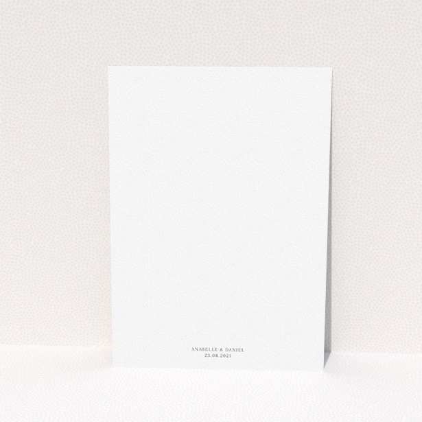 A personalised wedding invite design titled "Just that simple". It is an A5 invite in a portrait orientation. "Just that simple" is available as a flat invite, with tones of white and grey.