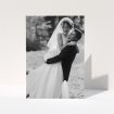 A photo wedding thank you card named "Full-page portrait". It is an A5 card in a portrait orientation. It is a photographic photo wedding thank you card with room for 1 photo. "Full-page portrait" is available as a folded card.