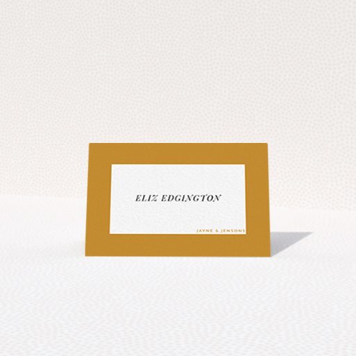 Place Setting Card Design - "Big Copper" A place setting card design called "Big Copper". It is an 85 x 55mm card in a landscape orientation. "Big Copper" is available as a folded card, with mainly dark orange colouring.