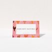 A table place card design named "Albuquerque". It is an 85 x 55mm card in a landscape orientation. "Albuquerque" is available as a folded card, with tones of pink and orange.