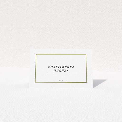 Table Place Card Design - "Simple Gold" A table place card design called "Simple Gold". It is an 85 x 55mm card in a landscape orientation. "Simple Gold" is available as a folded card, with tones of gold and white.
