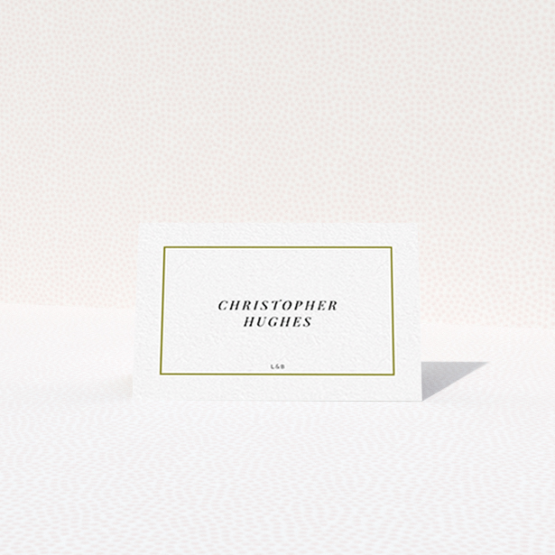 A table place card design called "Simple Gold". It is an 85 x 55mm card in a landscape orientation. "Simple Gold" is available as a folded card, with tones of gold and white.