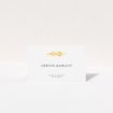 A table place card design named "We Tied the Knot". It is an 85 x 55mm card in a landscape orientation. "We Tied the Knot" is available as a folded card, with tones of white and orange.